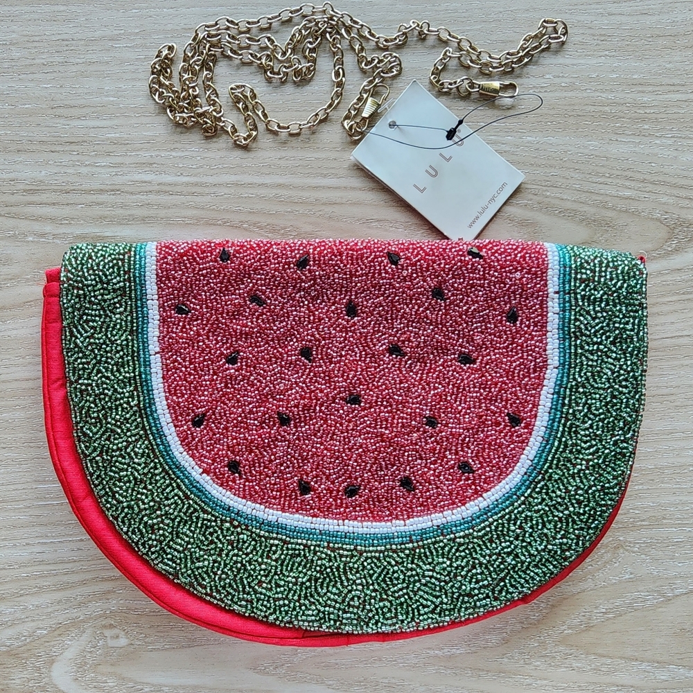 Lulu handcrafted watermelon clutch crossbody